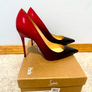 Christian Louboutin NWT black/red 100m patent heels